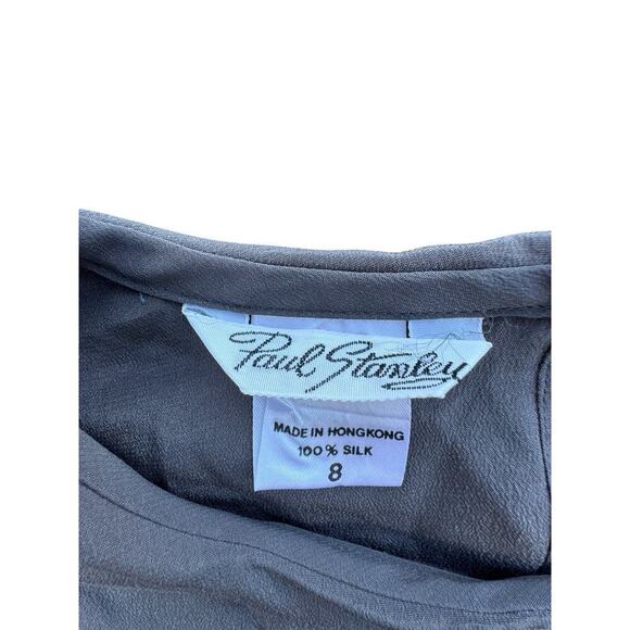 Paul Stanley 100% Silk Layered Collars Long Sleeve Silk Blouse Size 8 - Picture 2 of 7